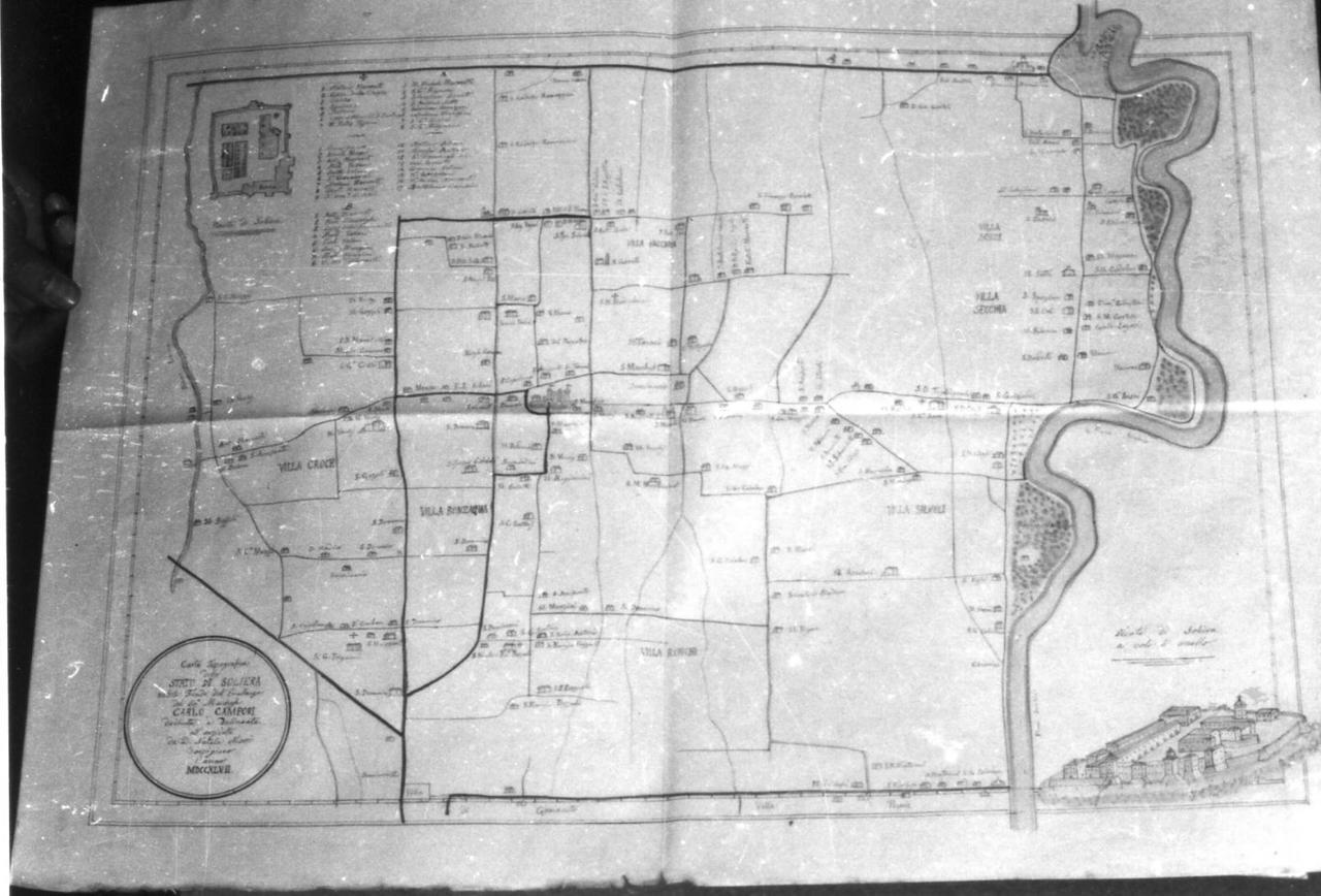 mappa del territorio di Soliera (disegno) di Marri Natale (sec. XVIII)