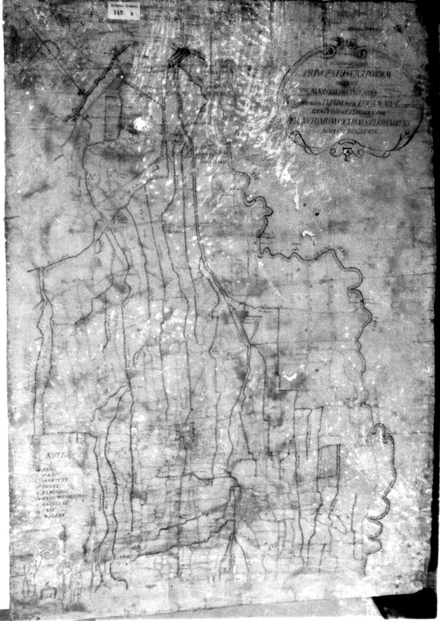 pianta del Principato di Carpi e Novi (disegno) di Coccapani Antonio (metà sec. XVIII)