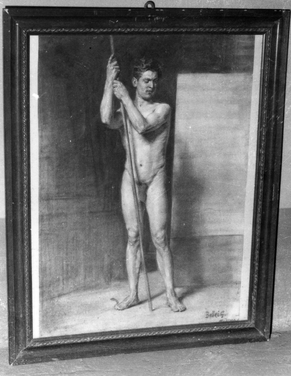 giovane nudo (disegno) di Bellei Gaetano (seconda metà sec. XIX)
