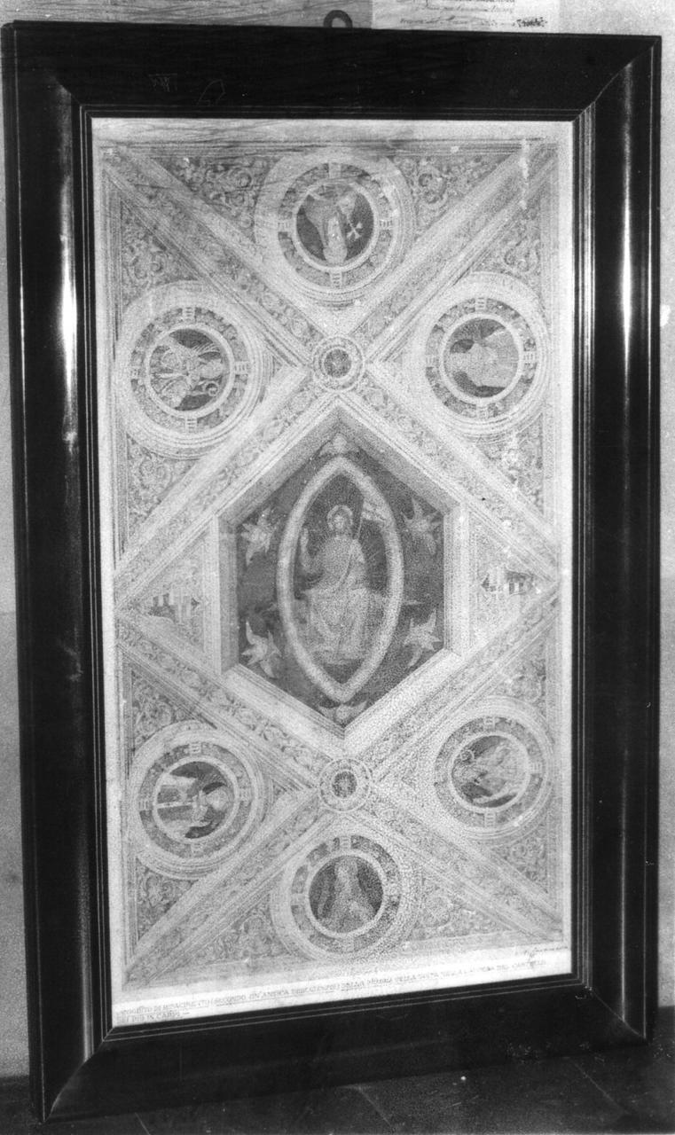bozzetto della decorazione del soffitto della cappella Pio (disegno) di Casanova Achille (sec. XX)