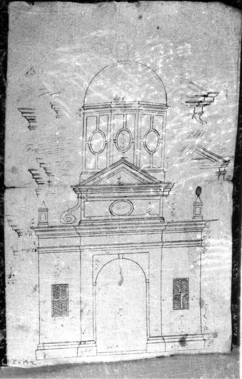 architettura di una cappella (disegno) di Pio di Savoia Manfredo (inizio sec. XVIII)