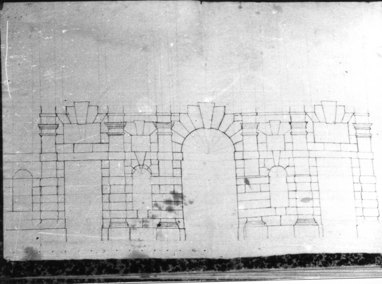 progetto architettonico per una facciata (disegno) di Pio di Savoia Manfredo (seconda metà sec. XVII)
