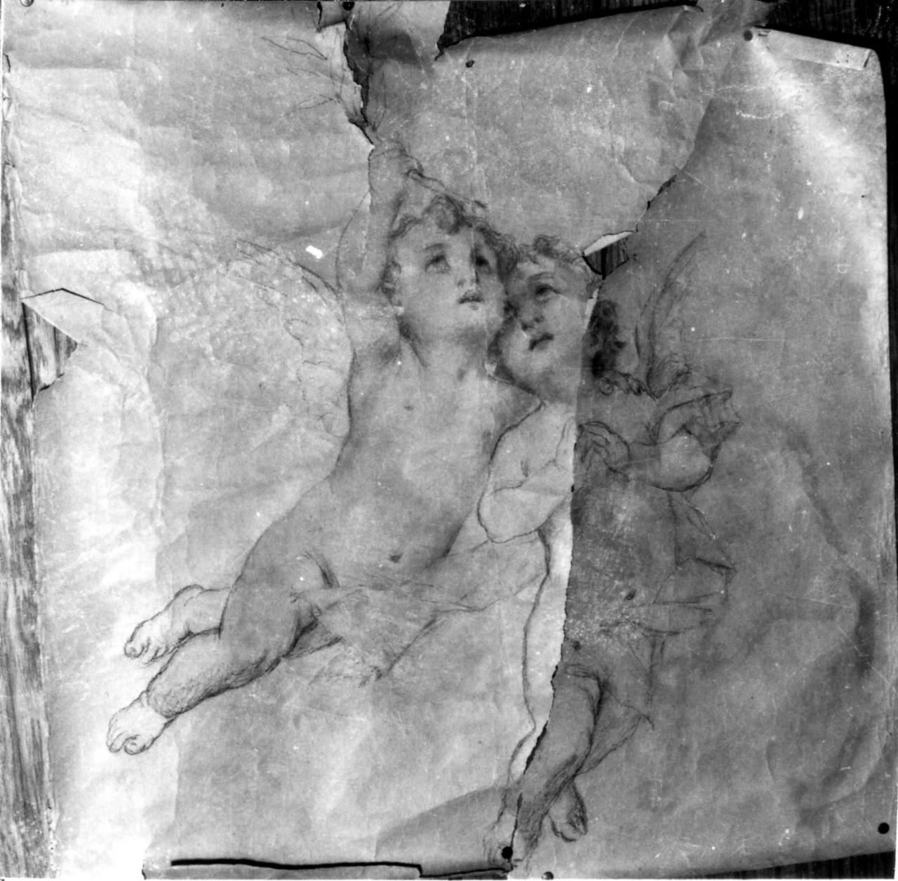due angioletti in volo (disegno) di Forti Fermo (inizio sec. XX)