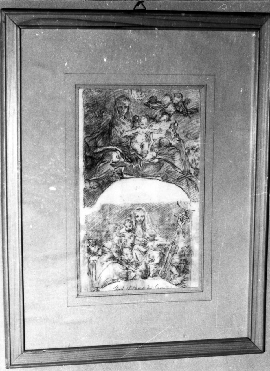 Madonna con Bambino e San Francesco (disegno) di Solieri Giuseppe detto Fra' Stefano da Carpi (seconda metà sec. XVIII)