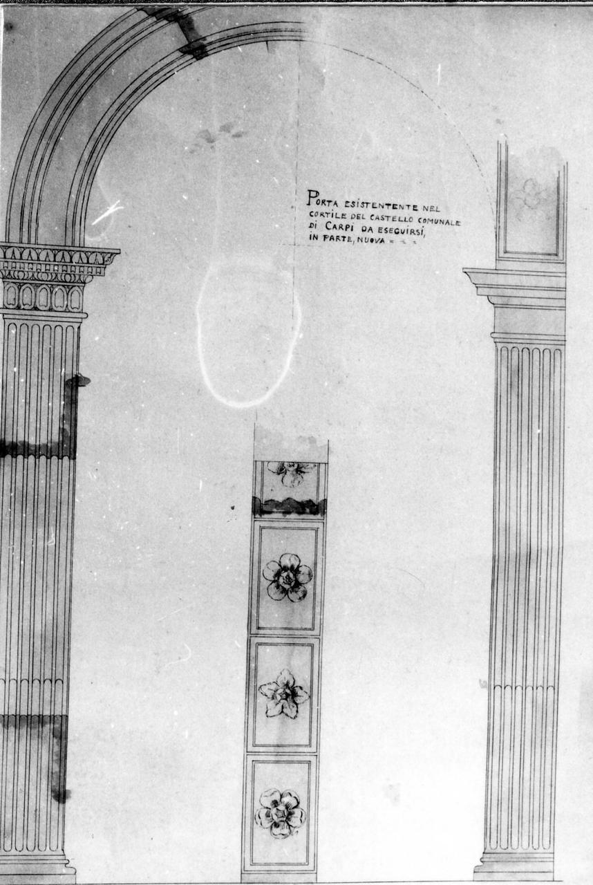 porta rinascimentale (disegno) di Baschieri Gino (inizio sec. XX)