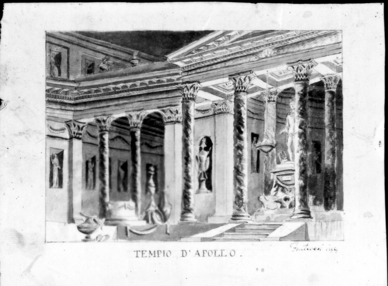 tempio di Apollo (disegno) di Fontanesi Francesco (fine sec. XVIII)