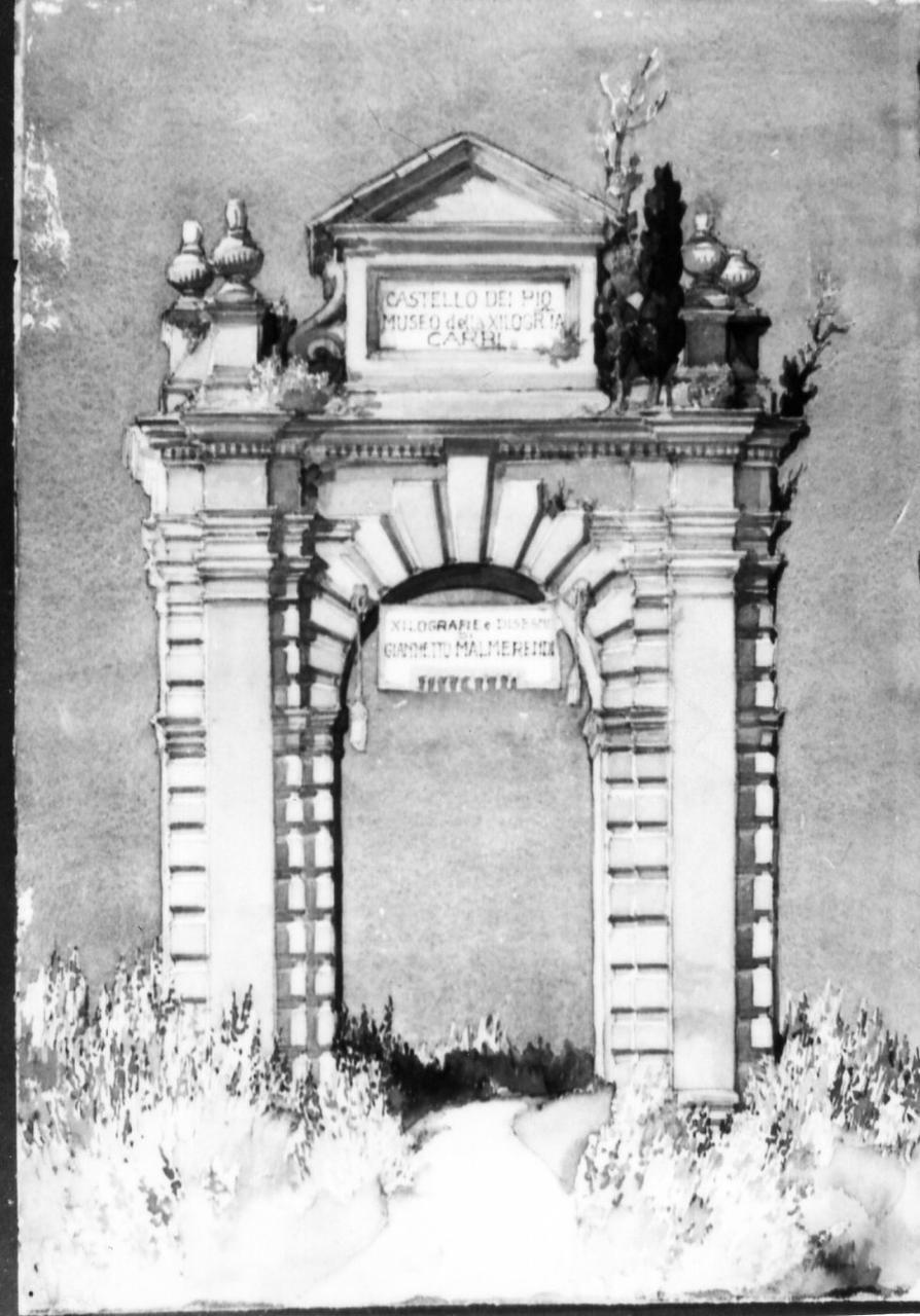 arco monumentale (disegno) di Malmerendi Giannetto (prima metà sec. XX)