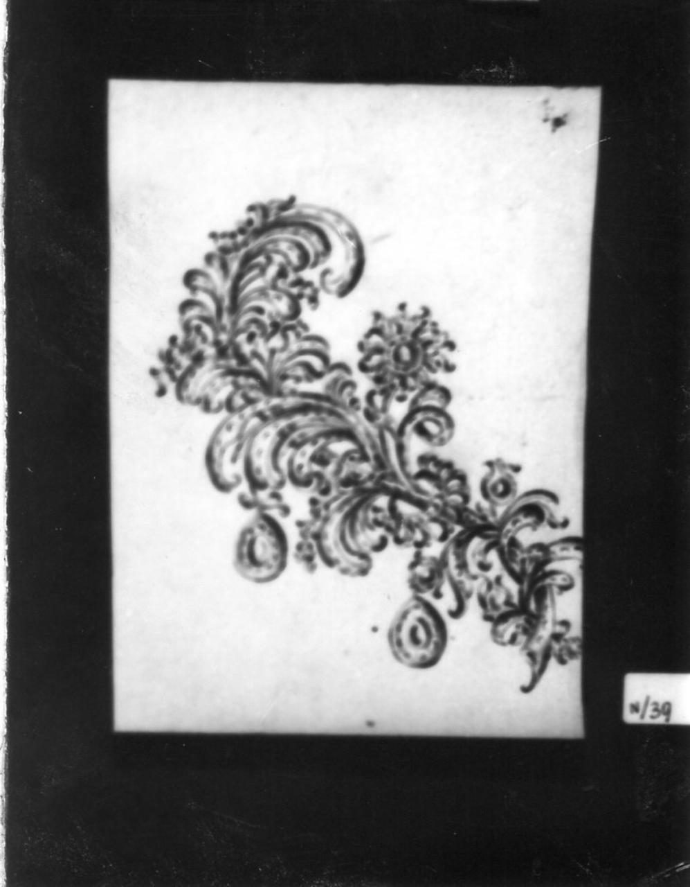 ornato con elementi floreali (disegno) - ambito carpigiano (seconda metà sec. XVIII)