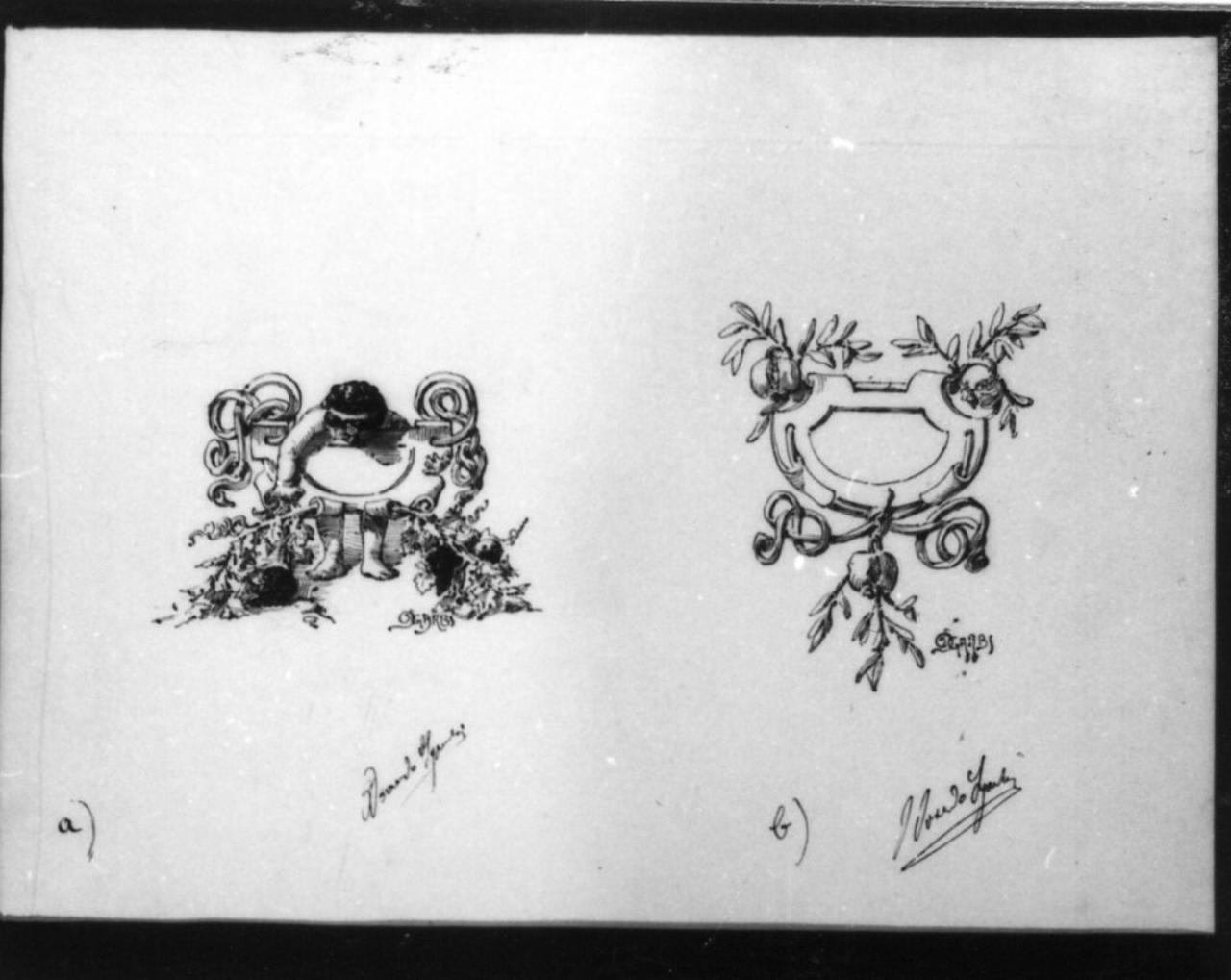 composizione per fregio (disegno) di Sgarbi Edoardo (sec. XX)