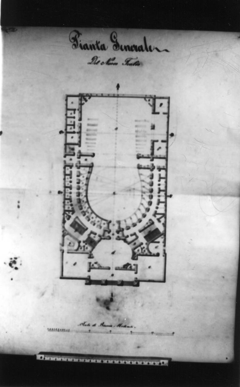 pianta del Teatro di Carpi (disegno) di Rossi Claudio (metà sec. XIX)