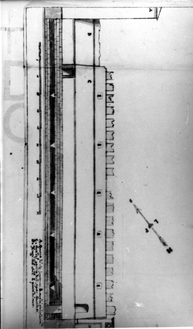muro della cittadella di Carpi (disegno) - ambito carpigiano (seconda metà sec. XVIII)