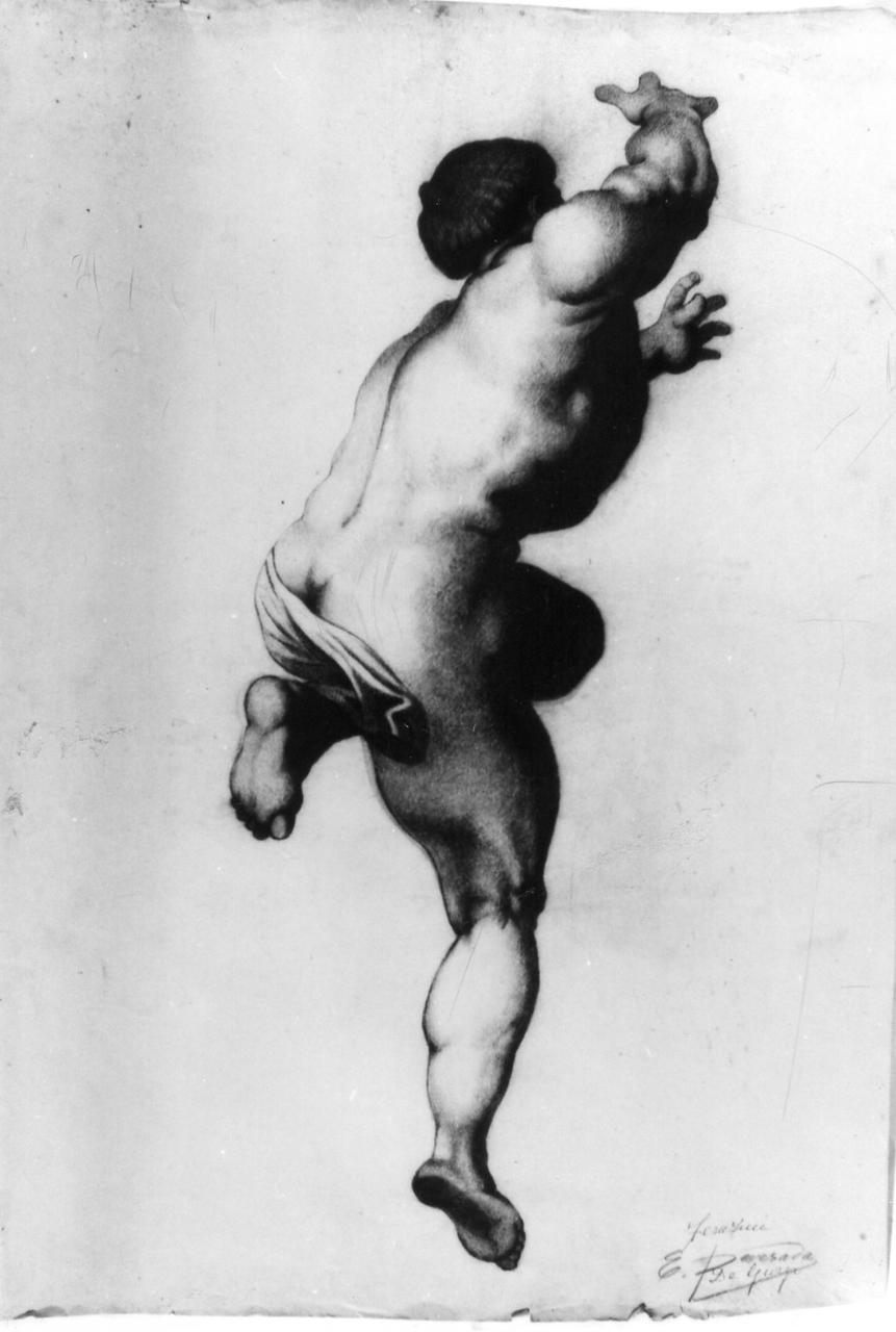 figura virile nuda (disegno) di De Giorgi E (fine sec. XIX)