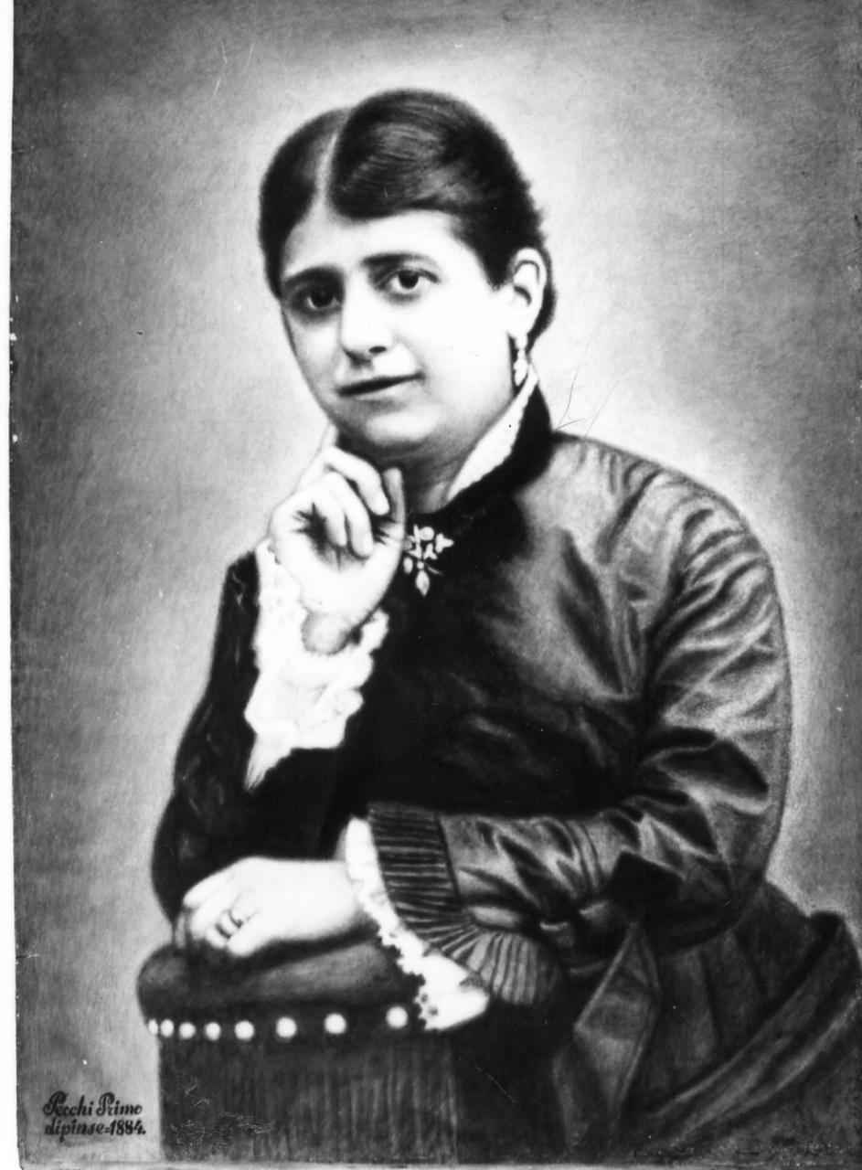 ritratto di Monica de Pietri Tonelli (disegno) di Pecchi Primo (sec. XIX)