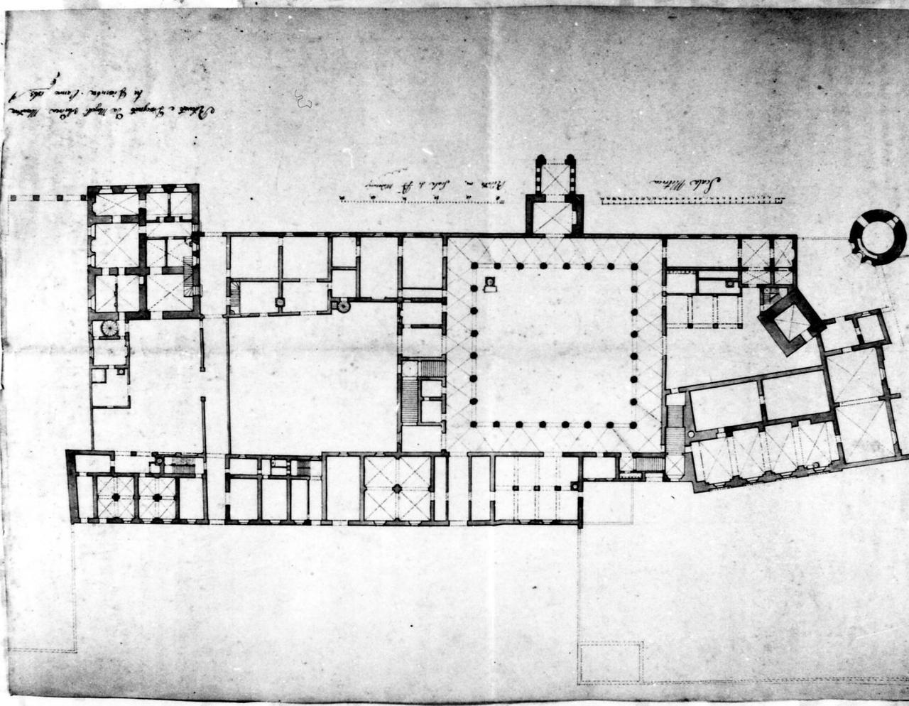 pianta del castello di Carpi (disegno) di Mazelli Andrea (sec. XIX)