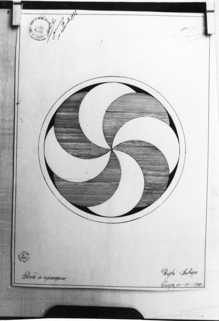 motivi decorativi geometrici (disegno) di Righi Archipo (sec. XX)