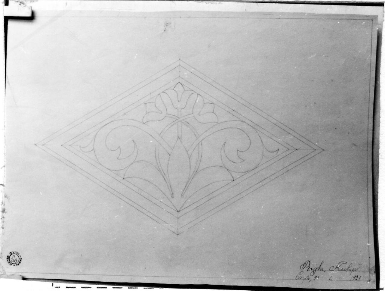 motivi decorativi geometrici (disegno) di Righi Archipo (sec. XX)