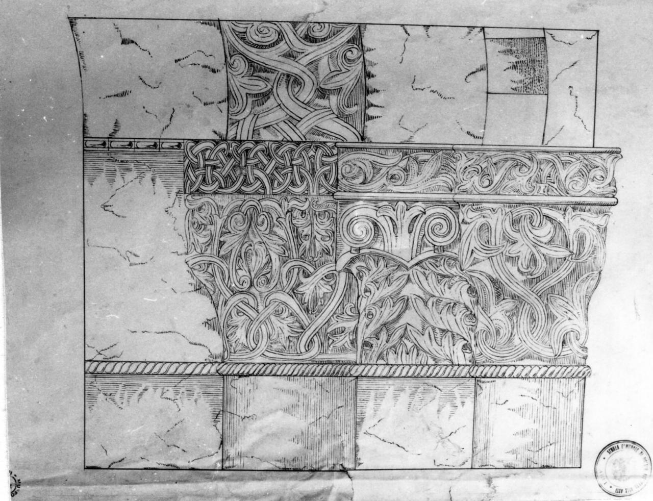 capitello romanico (disegno) di Righi Archipo (sec. XX)