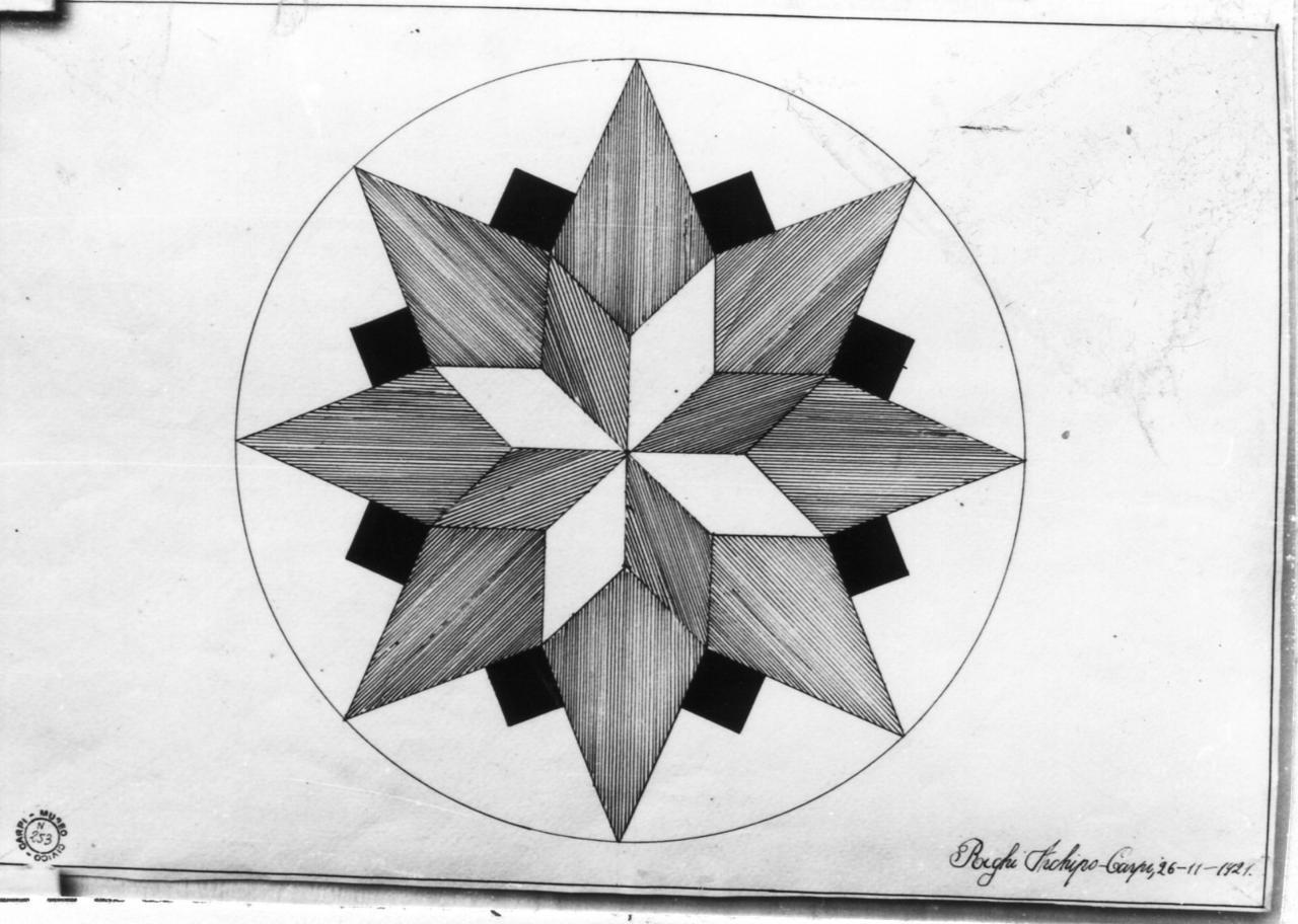 motivi decorativi geometrici (disegno) di Righi Archipo (sec. XX)