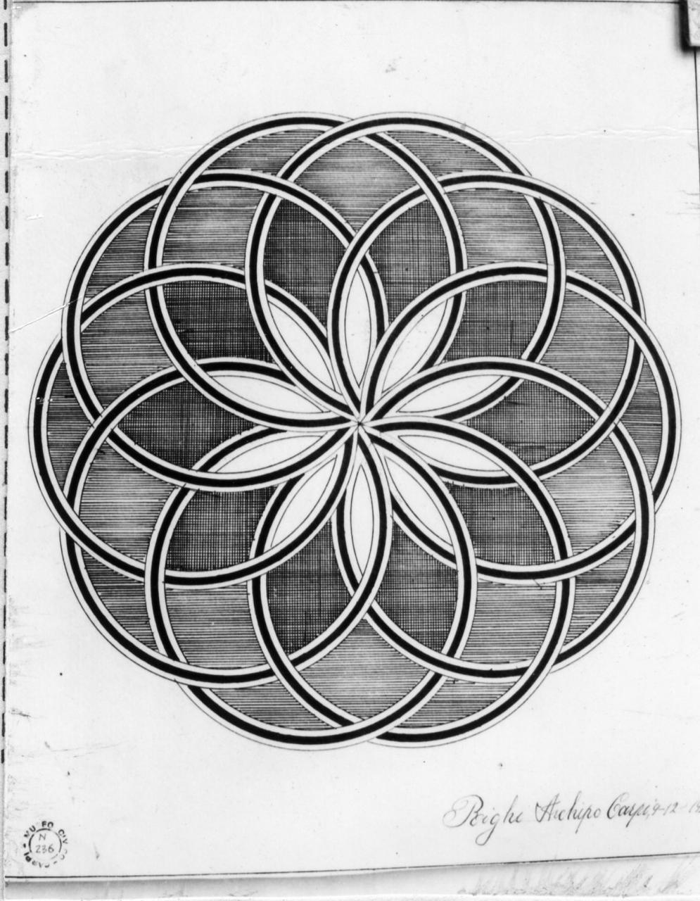 motivi decorativi geometrici (disegno) di Righi Archipo (sec. XX)