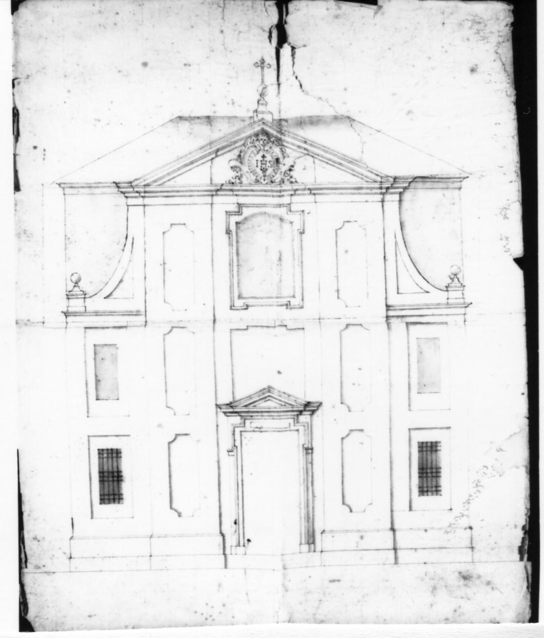 progetto per la facciata di S. Ignazio a Carpi (disegno) - ambito emiliano (seconda metà sec. XVII)