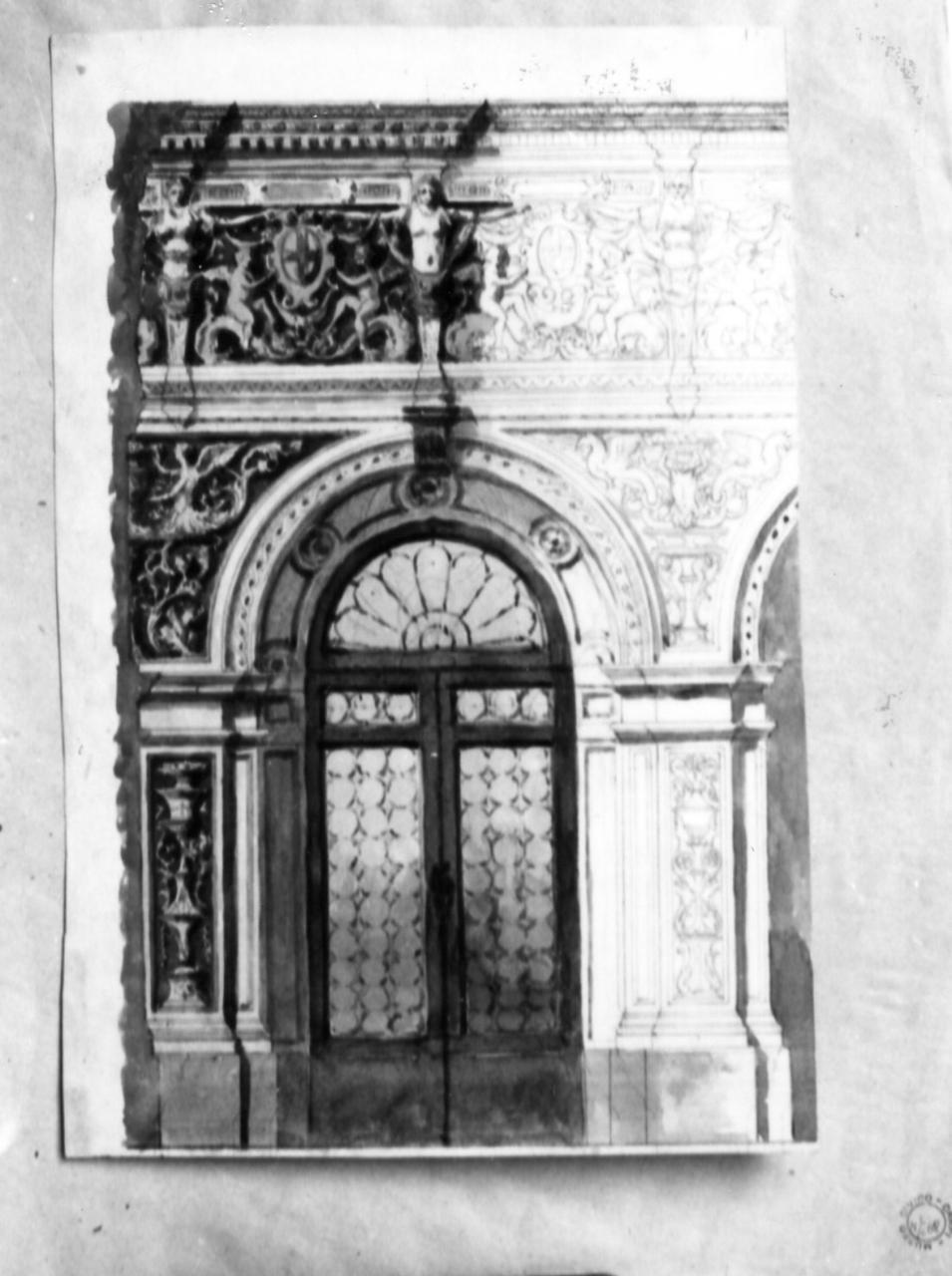 decorazione parietale (disegno) di Becchi Andrea (seconda metà sec. XIX)