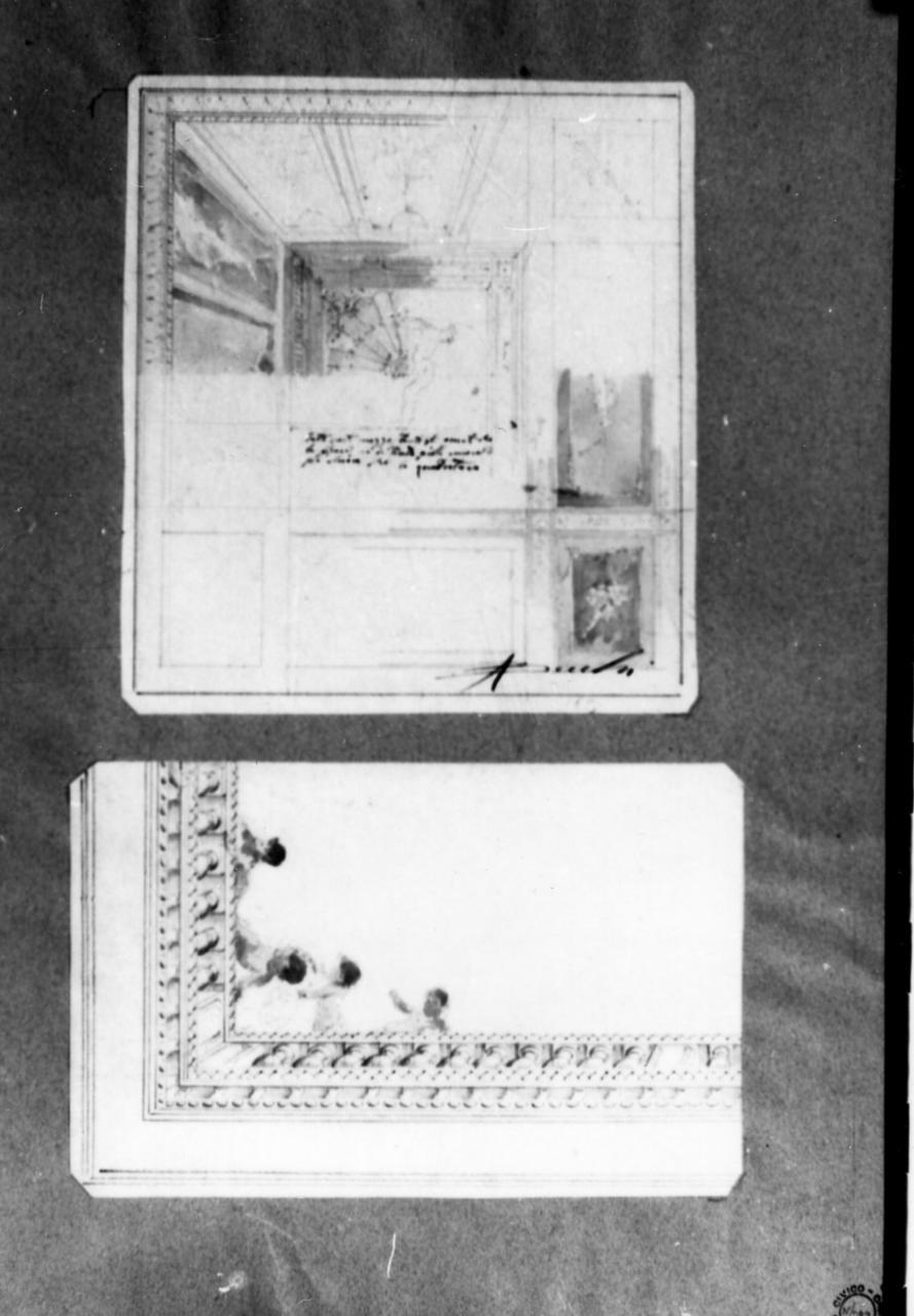 decorazione per soffitto (disegno) di Becchi Andrea (seconda metà sec. XIX)