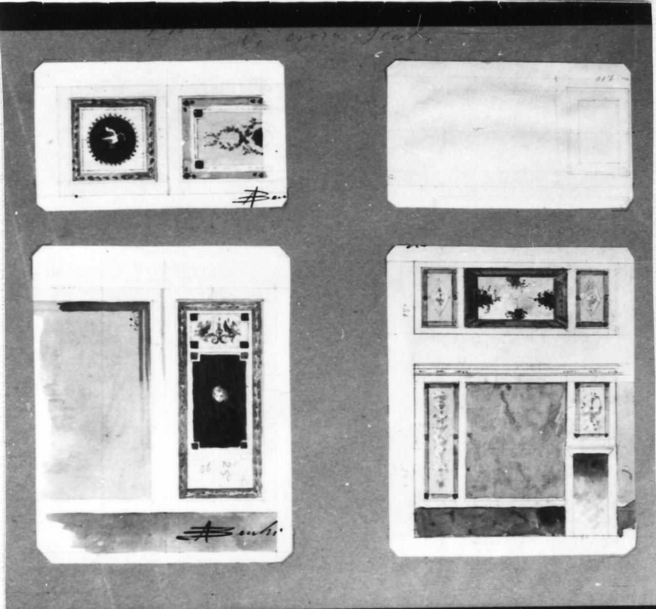motivi decorativi (disegno) di Becchi Andrea (seconda metà sec. XIX)