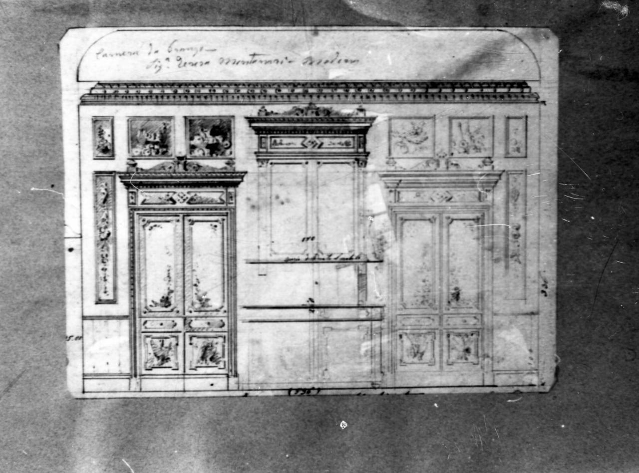 decorazioni per stanza da pranzo (disegno) di Becchi Andrea (seconda metà sec. XIX)