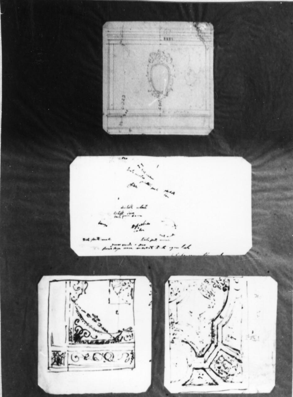 decorazione per soffitto (disegno, serie) di Becchi Andrea (seconda metà sec. XIX)