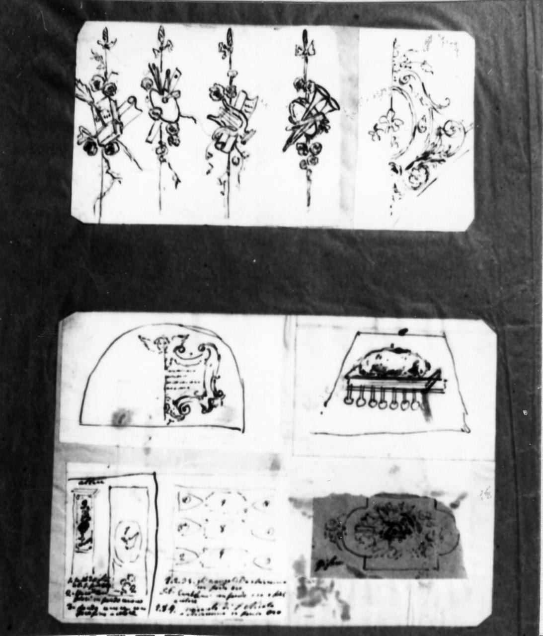 motivi decorativi (disegno) di Becchi Andrea (seconda metà sec. XIX)