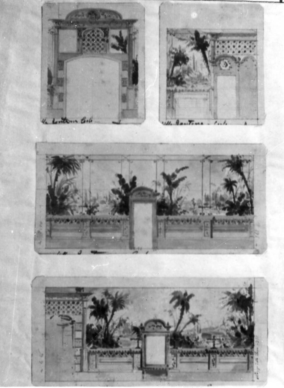 decorazioni per parete (disegno, serie) di Becchi Andrea (seconda metà sec. XIX)