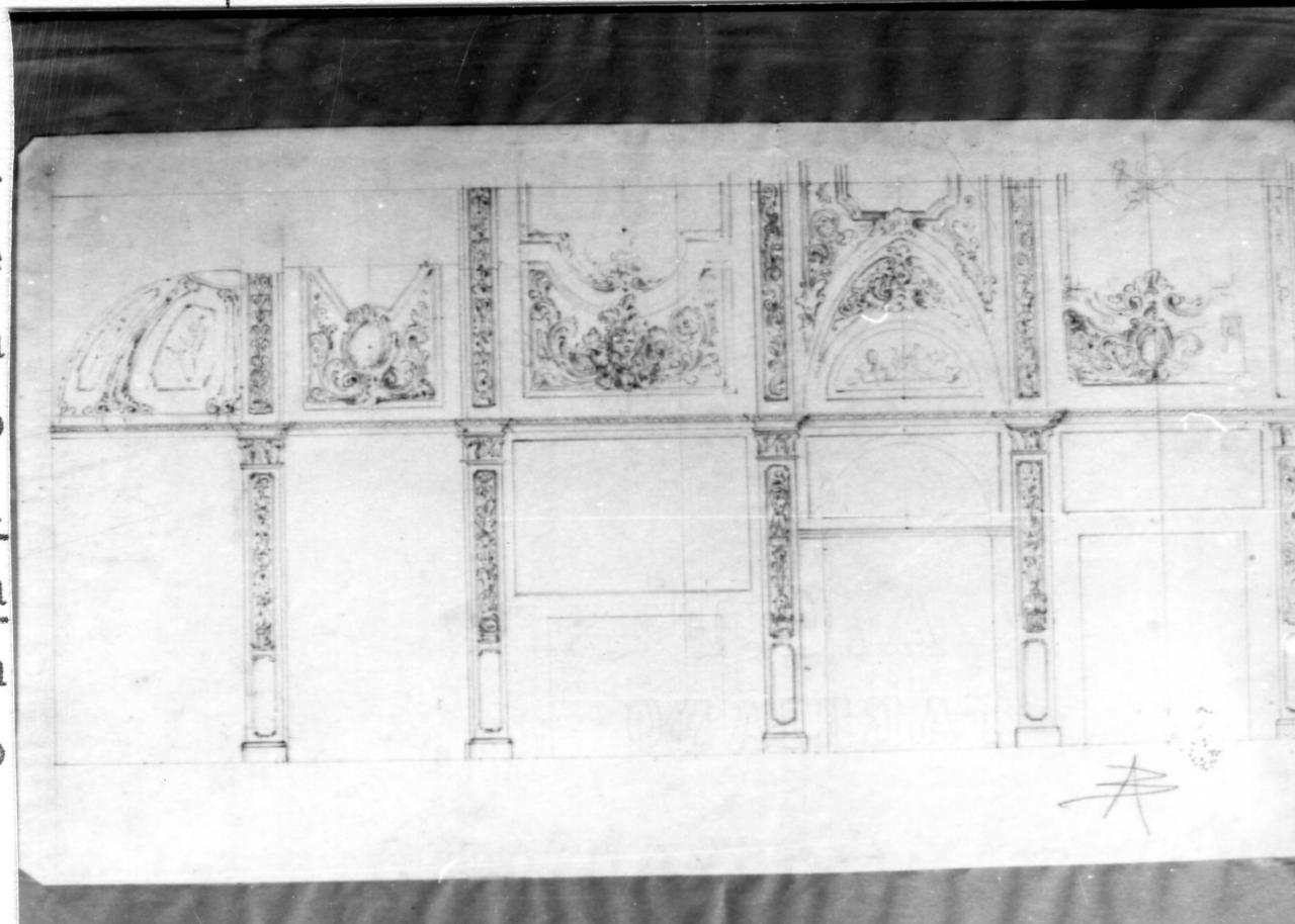 decorazione per soffitto (disegno) di Becchi Andrea (seconda metà sec. XIX)