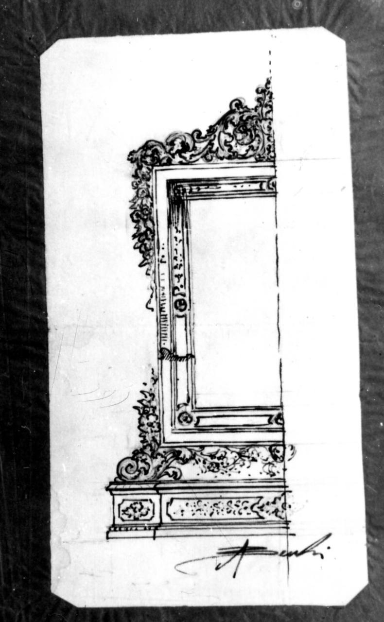 cornice di specchio (disegno) di Becchi Andrea (seconda metà sec. XIX)