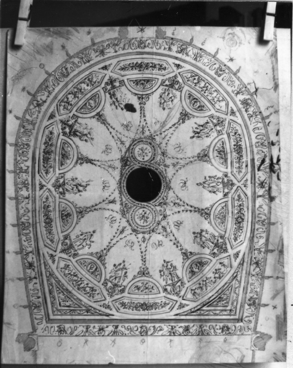 decorazione per volta di un teatro (disegno) di Becchi Andrea (seconda metà sec. XIX)
