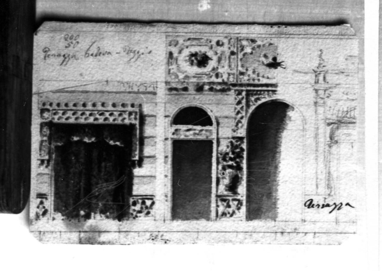 decorazione per loggiato (disegno) di Becchi Andrea (seconda metà sec. XIX)