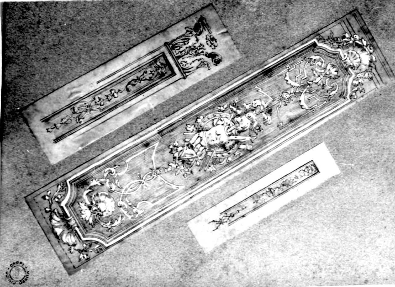 motivi decorativi a candelabra (disegno) di Becchi Andrea (seconda metà sec. XIX)