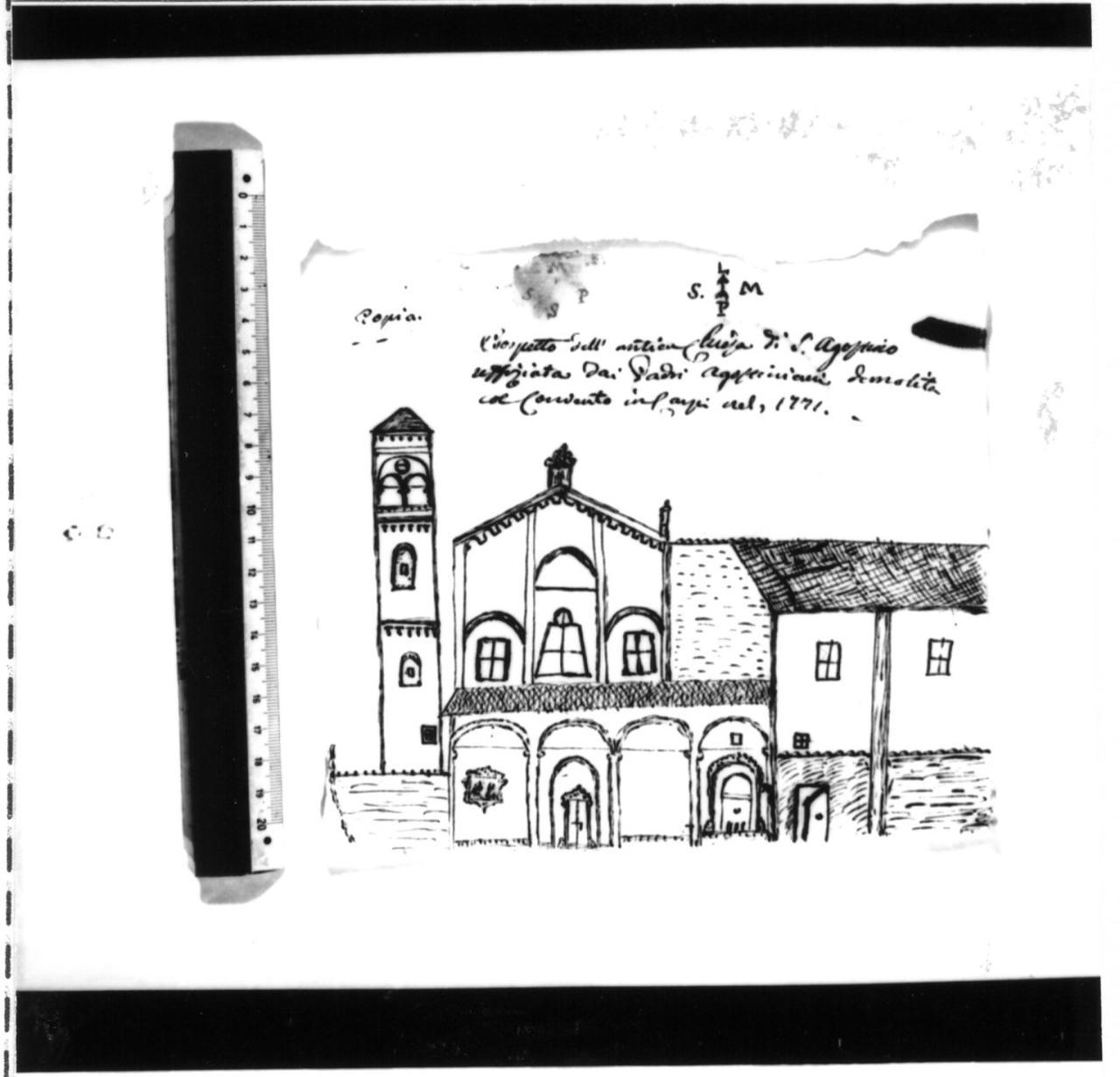 Chiesa di Sant'Agostino di Carpi (disegno) di Saltini Giuseppe (prima metà sec. XIX)