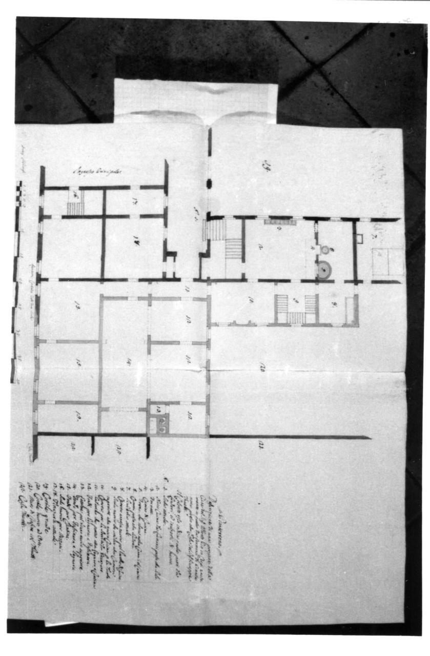 pianta del Palazzo Pio (disegno) di Bonasi Francesco (sec. XIX)