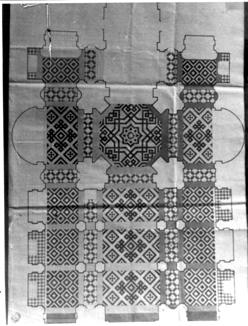 pavimento del Duomo di Carpi (disegno) di Sammarini Achille (sec. XIX)