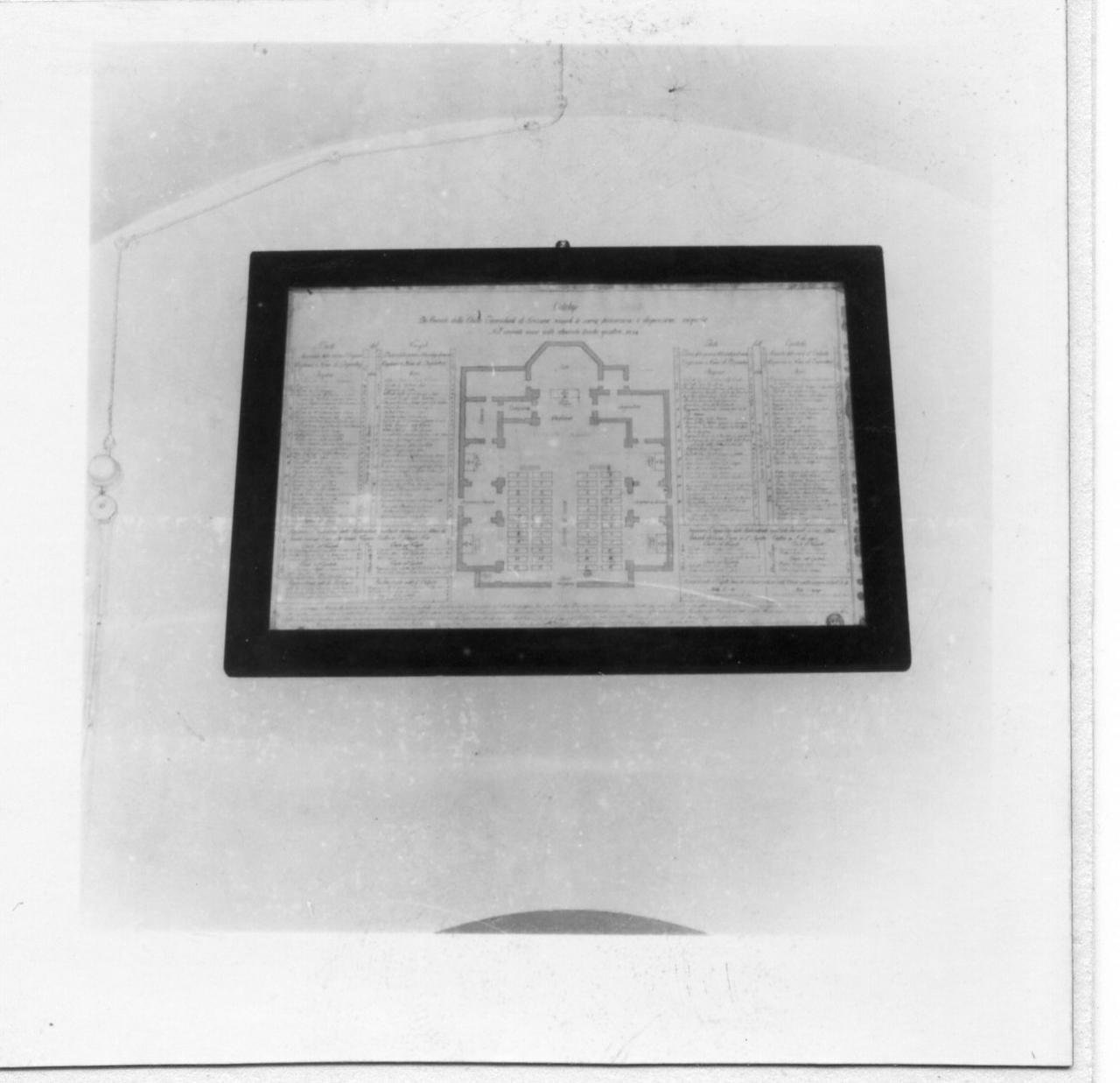 pianta e descrizione della vecchia chiesa di Sant'Antonino (disegno) - ambito modenese (sec. XIX)