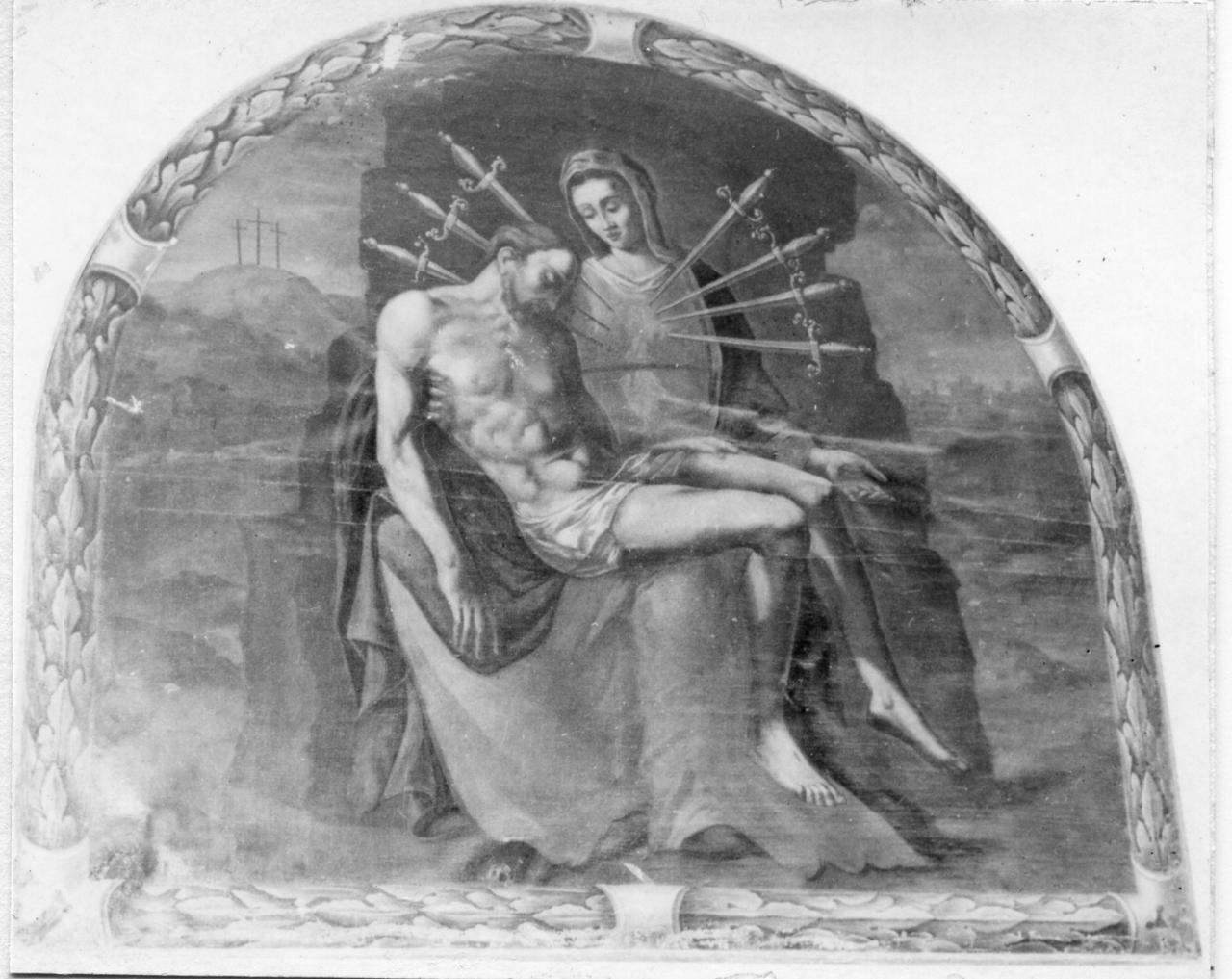 Madonna Addolorata con Cristo morto (dipinto) - ambito emiliano (metà sec. XVII)