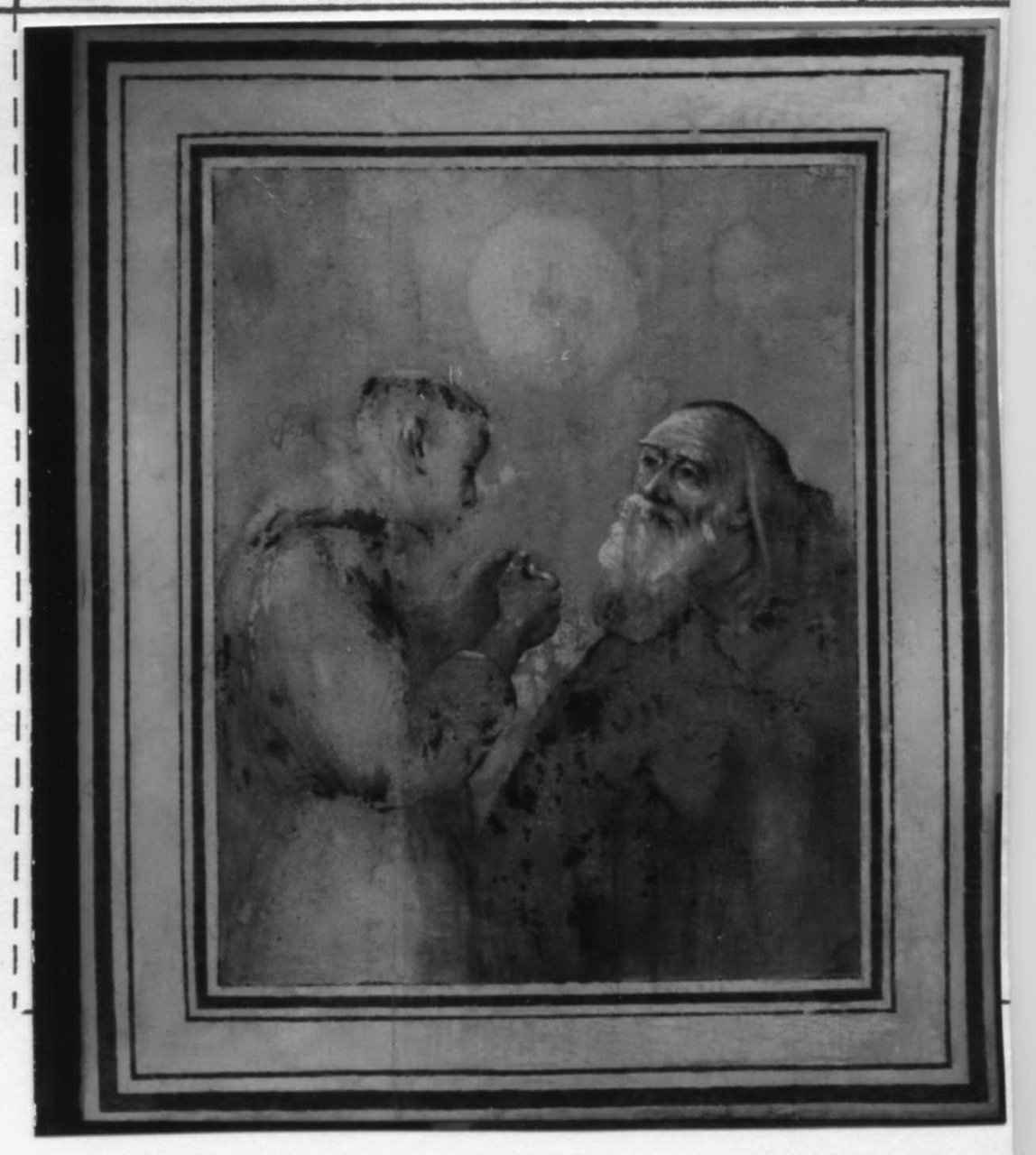 incontro tra due frati (dipinto) di Solieri Giuseppe detto Fra' Stefano da Carpi (metà sec. XVIII)