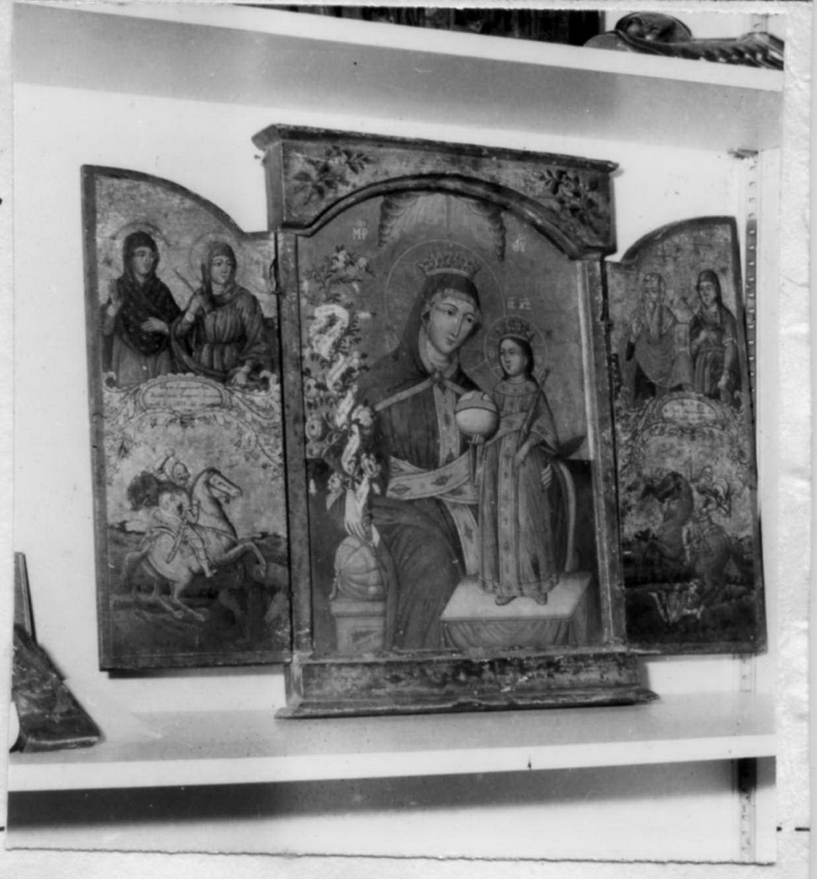 Madonna con Bambino e Santi (trittico) - ambito balcanico (metà sec. XIX)