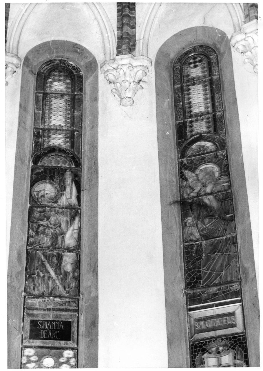 San Matteo e l'angelo (vetrata) - bottega modenese (secondo quarto sec. XX)