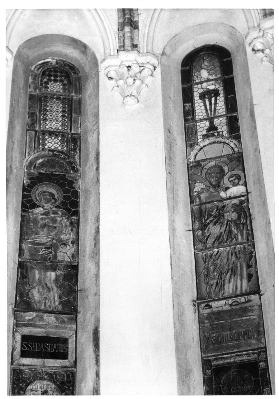 San Giuseppe e Gesù Bambino (vetrata) - bottega bolognese (metà sec. XX)