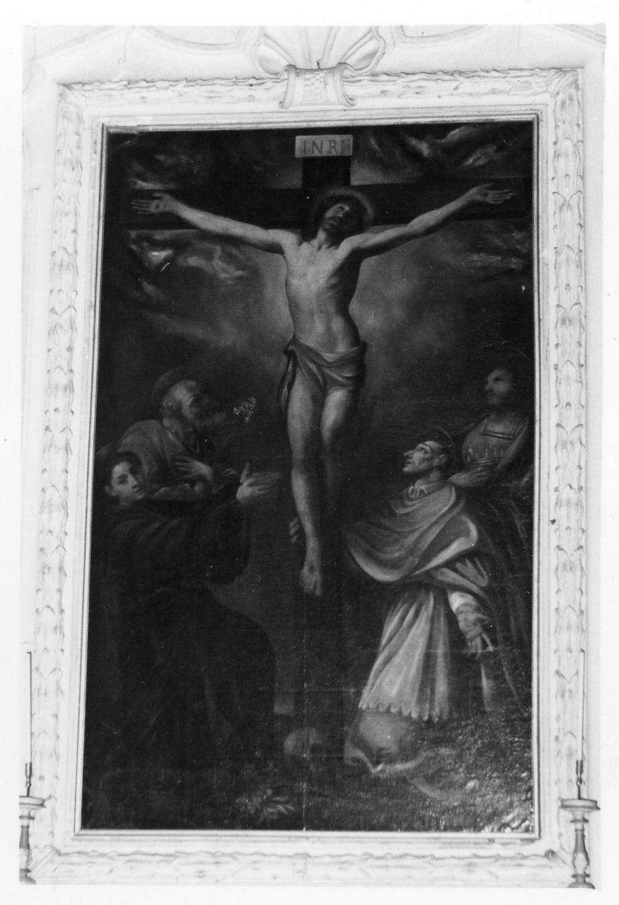 Cristo Crocifisso con Santi (dipinto) - ambito emiliano (sec. XVII)