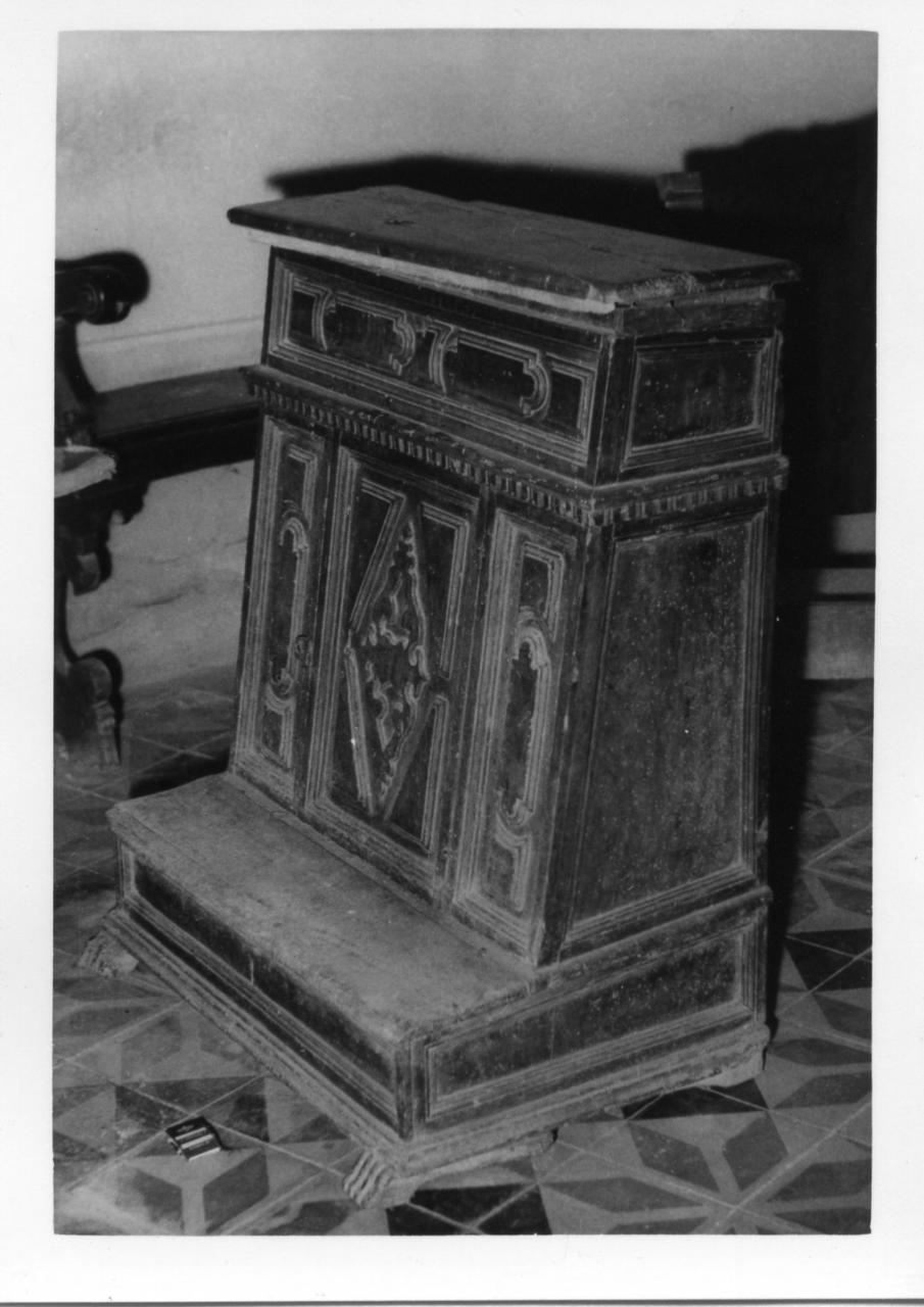 inginocchiatoio - bottega reggiana (fine/inizio secc. XVII/ XVIII)