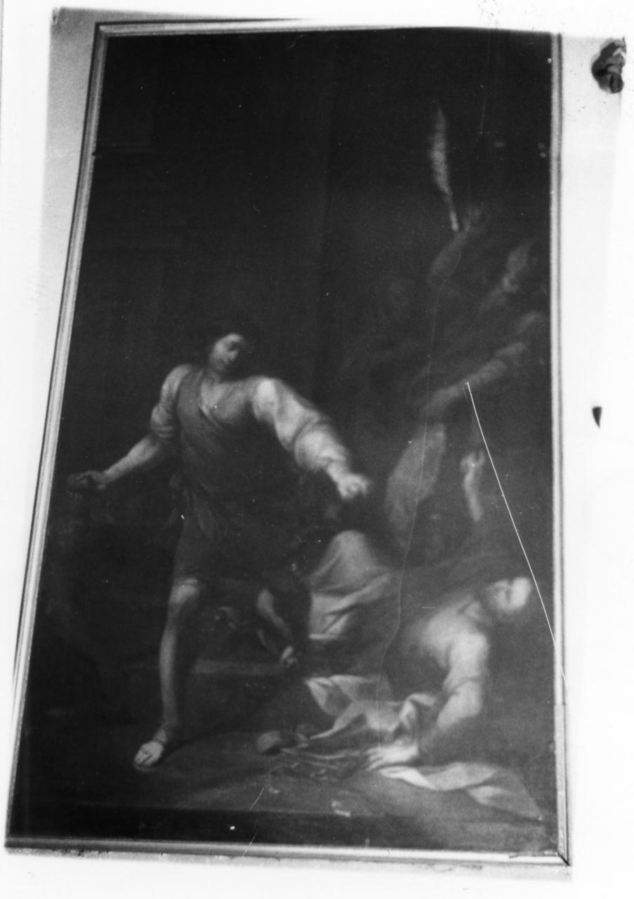 lapidazione di San Giacomo (dipinto) di Vellani Francesco (sec. XVIII)