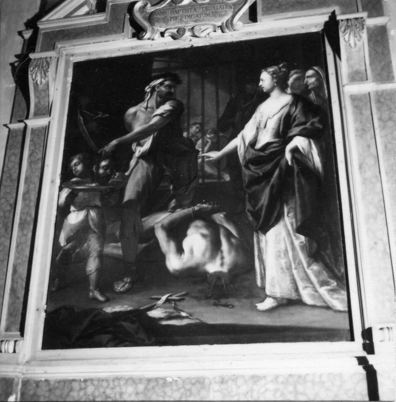 carnefice presenta a Salome la testa di San Giovanni Battista (dipinto) di Galeotti Sebastiano (attribuito) (sec. XVIII)
