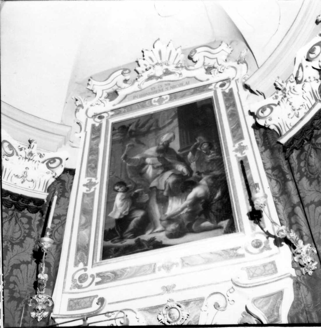 San Nicolò atterra gli idoli (dipinto) - ambito emiliano (sec. XVIII)